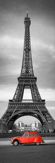 MA-7039 Paris---Eiffel-Kulesi-&-Kırmızı-Araba